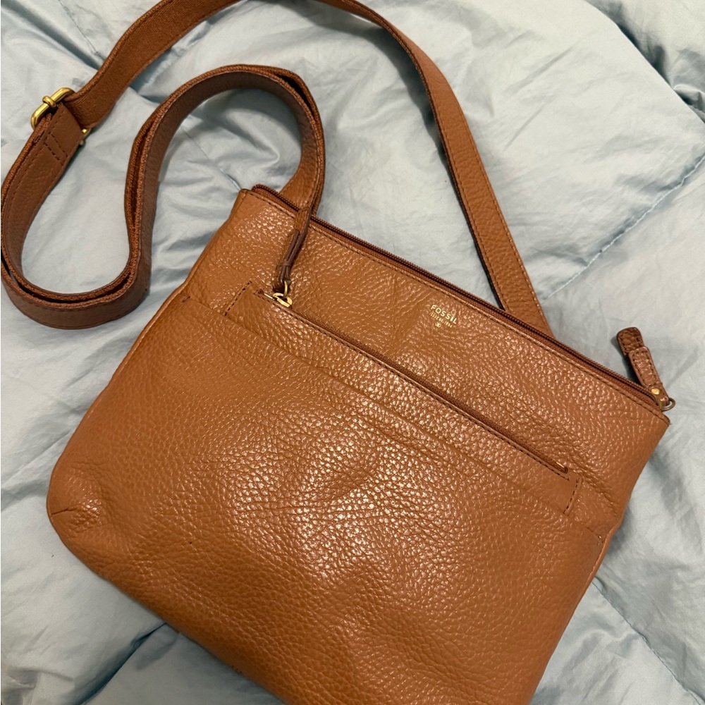 Fossil Brown Leather Crossbody Bag